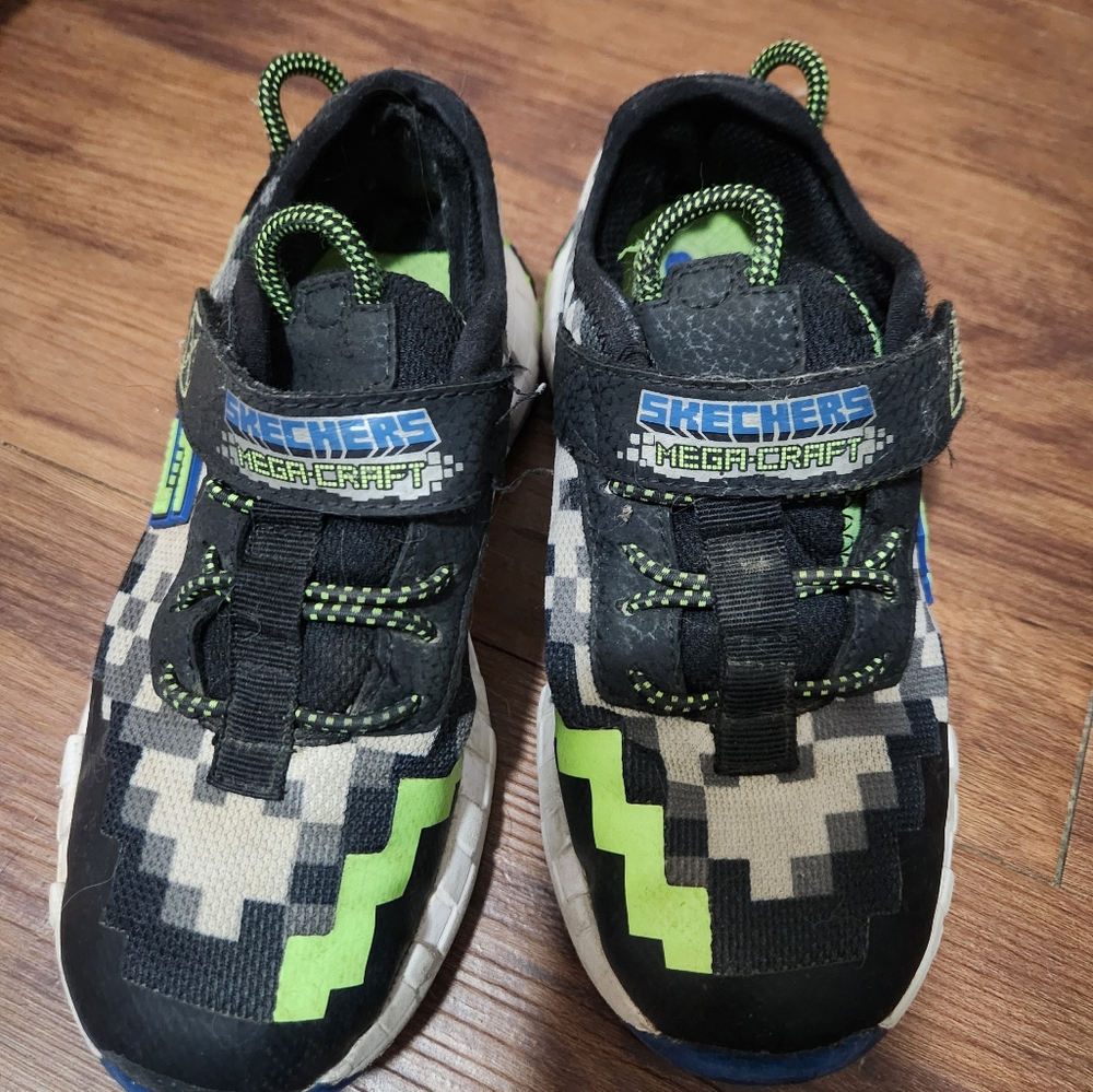Skechers Kids Mega-Craft Black and Green Shoes